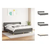 vidaXL Boxspringbett mit Matratze Dunkelgrau 180x200 cm Stoff