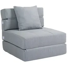 Homcom Schlafsessel Schlafsofa, Sofabett Einzelsofa mit Waschbarem Kissen, Grau