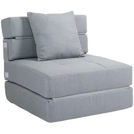 Homcom Schlafsessel Schlafsofa, Sofabett Einzelsofa mit Waschbarem Kissen, Grau