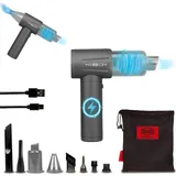 Heyner HEYNER® Akku Auto Staubsauger - 6.500 Pa I Staubgebläsefunktion + Bürstenloser Motor + 4 Geschwindigkeitsstufen + Waschbarer HEPA-Stahl-Filter +... - Grau