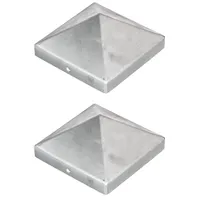 Alberts 215330 Pfostenkappe für Holzpfosten | hohe Form | Aluminiumguss | blank | 120 x 120 mm | 2er Set