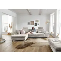 die planbar Ecksofa DIE PLANBAR "MP-IN14007, Breite 306 cm", beige (ecru), B:306cm H:84cm T:197cm, 100% Polyester, Sofas, Ecksofa, wahlweise mit Bettfunktion und verstellbaren Kopfstützen, in Cord