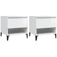 VidaXL Beistelltische 2 Stk. Hochglanz-Weiß 50x46x50 cm Holzwerkstoff