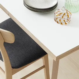 Hammel Furniture Esstisch HAMMEL FURNITURE "Basic Single, schnell innenliegende Einlegeplatten ausziehbar", weiß (weiß, naturfarben, naturfarben, weiß), B:120cm H:76cm T:80cm, Tischplatte: Weißes Melamin mit weiß pigmentierter Eichenkante (Mattlack), Gestell: Eiche massiv