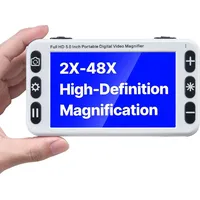 Vevor Tragbare digitale Lupe, 5 Zoll HD elektronische Leselupe, Lesehilfe für Sehschwäche, 2- bis 48-facher Zoom, mit 13 MP Nah- & Fernobjektiv, 26 Farben, AV- & HDMI-Ausgang, klappbarer Griff