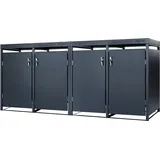 Zelsius Mülltonnenbox mit Pflanzdach für vier 120 - 240 Liter Mülltonnen, Anthrazit RAL 7016