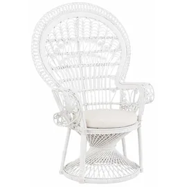 Hofmann Living And More Rattanstuhl mit Kissenauflage weiß