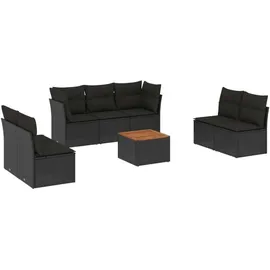 vidaXL Garten-Lounge-Set 8-tlg. schwarz