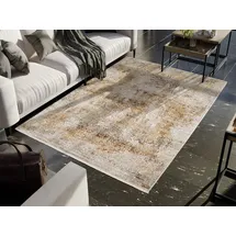 OCI DIE TEPPICHMARKE Teppich OCI DIE TEPPICHMARKE "BESTELLER CAVA", beige, mix, B:300cm H:8mm L:400cm, Viskose, Teppiche, Teppich, Glanz Viskose, mit Fransen, Hoch Tief Struktur, Vintage, Wohnzimmer