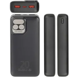RivaCase® Rivacase, Powerbank VA2521 20000mAh 2 USB-A/USB-C QC 3.0/PD 20W Schwarz - Schwarz