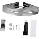 TOYANDONA Edelstahl Badezimmer Eckregal mit Haken Rostfrei Stabiler Organizer für Aufbewahrung in Nassräumen Platzsparendes Dreieckregal für Bad und Küche