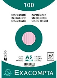 Exacompta Karteikarten 10838SE DIN A5 Rosa 15 x 21,2 x 2,5 cm 10 Stück
