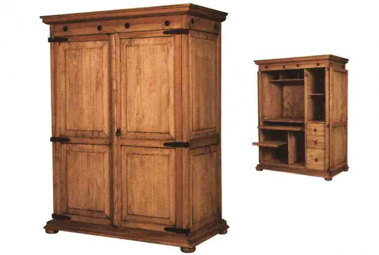 PC-Schrank oder Mehrzweckschrank MEXICO - Pinie Massivholz - Landhausmöbel - mexikanisch