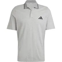 adidas Essentials Small Logo Piqué grau/schwarz M