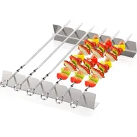 Grillbesteck-Set 6 Stück Edelstahl weiß