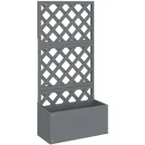 vidaXL Blumenkasten mit Rankgitter 65 x 33 cm Grau