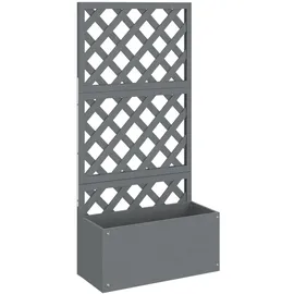 vidaXL Blumenkasten mit Rankgitter 65 x 33 cm Grau