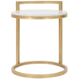 Mauro Ferretti Couchtisch, Gold, Weiß, Metall, Stein, 40x50x43 cm, Wohnzimmer, Wohnzimmertische, Couchtische