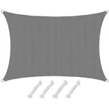 AMANKA Uv-Sonnensegel, Grau, Kunststoff, Rechteckig 100x200 cm, Sonnen- - Viereckig - Sonnenschutz Garten Terrasse