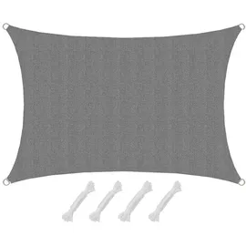 AMANKA Uv-Sonnensegel, Grau, Kunststoff, Rechteckig 100x200 cm, Sonnen- - Viereckig - Sonnenschutz Garten Terrasse