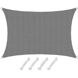AMANKA Uv-Sonnensegel, Grau, Kunststoff, Rechteckig 100x200 cm, Sonnen- - Viereckig - Sonnenschutz Garten Terrasse
