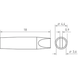 Weller Lötspitze Serie RTM, Meißelform, RTM 036 S/3,6 x 0,9 mm, gerade