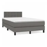 vidaXL Boxspringbett mit Matratze Grau 120x200 cm Kunstleder1389809