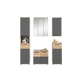 xonox.home X12B8B01 Mason Badezimmer Möbel Set, Komplementäres Badezimmer Set 5-TLG