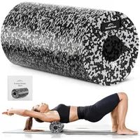 EVEREST Fitness Faszienrolle 30 cm mittel-hart in schwarz/weiß inkl. Booklet - Professionelle Faszien Rolle für Rücken und Wirbelsäule, Foam Roller, Massagerolle, Fitness Rolle, Yoga Massageroller
