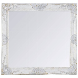 Casa Padrino Barock Wandspiegel Weiss Höhe 62 cm, Breite 52 cm - Vintagelook - Handgefertigt - Facettenschliff