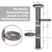 Pet Violet Kratzbaum wandmontiert 185 cm grau