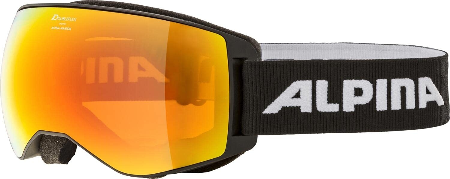 Alpina Sports Naator HM Skibrille Kunststoff/Polycarbonat Schwarz-Orange 100% UV-Schutz, A7269 8 31 Einheitsgröße
