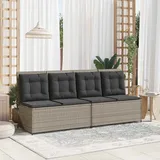 Vidaxl Gartenbank Hellgrau Poly-rattan