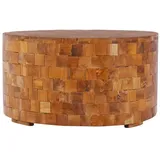 vidaXL Teak Massiv Couchtisch Handgefertigt Beistelltisch Wohnzimmertisch Kaffeetisch Sofatisch Teetisch Tisch Holztisch 60x60x35cm