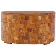 vidaXL Teak Massiv Couchtisch Handgefertigt Beistelltisch Wohnzimmertisch Kaffeetisch Sofatisch Teetisch Tisch Holztisch 60x60x35cm
