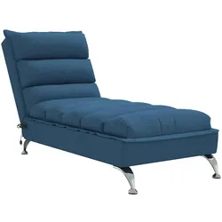 vidaXL Massage-Chaiselongue mit Kissen Blau Stoff