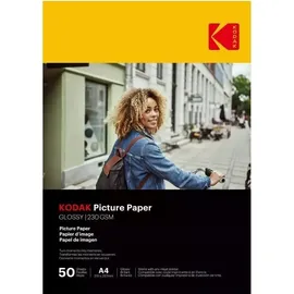 Kodak Fotopapier, glänzend, A4, 230 g/m2, für Tintenstrahldruck, 50 Blatt