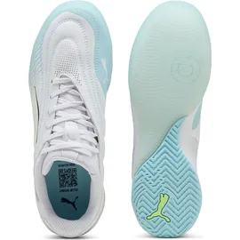 Puma Ibero V Hallenfußballschuhe Unisex White/Aqua/Fizzy Light/Sea Glass 42,5