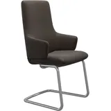 Polsterstuhl STRESSLESS "Laurel", braun (braun batick, chrom glänzend), B:58cm H:105cm T:60cm, Leder BATICK: BATICK ist ein leicht korrigiertes, durchgefärbtes und genarbtes Möbelleder, bei dem die meisten Unebenheiten und Spuren in der Regel entfernt wurden., Stühle, Polsterstuhl, High Back mit Armlehne, Größe L, mit Beinen aus Stahl in Chrom