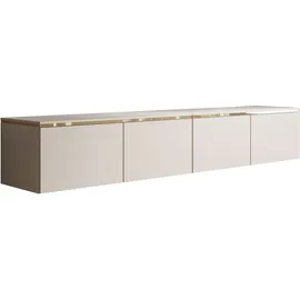 Lukmebel CELINE KASCHMIR TV-Lowboard 200 cm Beige/Gold Holzwerkstoff