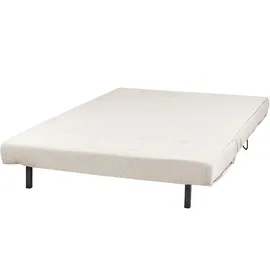 Beliani Schlafsofa Stoff 2-Sitzer Hellbeige