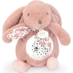 DOUDOU 8904200 Nachtlicht Sterne & Musik, Hase rosa 19 cm