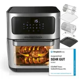 GOURMETmaxx Heißluft-Ofen Digital mit Sichtfenster | Edelstahl | Schwarz/Silber