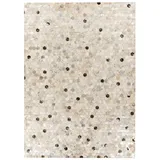 MeGusta Flachflor Teppich Silber - Grau Leder 160x230 cm Fátima