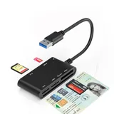 USB SIM-Kartenleser für PC - 7-in-1 SIM Karten Lesegerät für SIM, SD, M2, MS, Micro-SD, MMC, Smart Karten, Memory Stick Pro Duo Adapter, M2 Lesegerät, Chipkartenlesegerät Leser ISO 7816 Klasse A,B,C