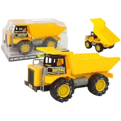 LEAN Toys Spielzeug-Auto Kipper Lift Trailer Kunststoffkipper Spielzeug Truck Behälter Fahrzeug gelb