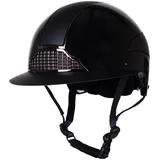 QHP Reithelm Miami Polo Visor Schwarz - 51-55 cm