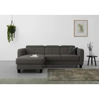 sit&more Ecksofa SIT & MORE "Belluci L-Form", grau (dunkelgrau), B:247cm H:85cm T:170cm, Sofas, Ecksofa, inklusive Federkern, wahlweise mit Bettfunktion und Bettkasten