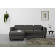sit&more Ecksofa SIT & MORE "Belluci L-Form", grau (dunkelgrau), B:247cm H:85cm T:170cm, Sofas, Ecksofa, inklusive Federkern, wahlweise mit Bettfunktion und Bettkasten