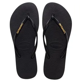havaianas Slim Logo Metallic Schwarz 39